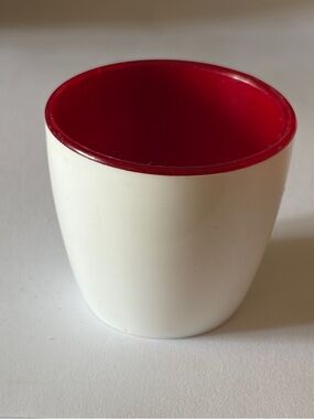 Vintage Egg Cup EMSA West Germany Plastic Red White 1 1/2”